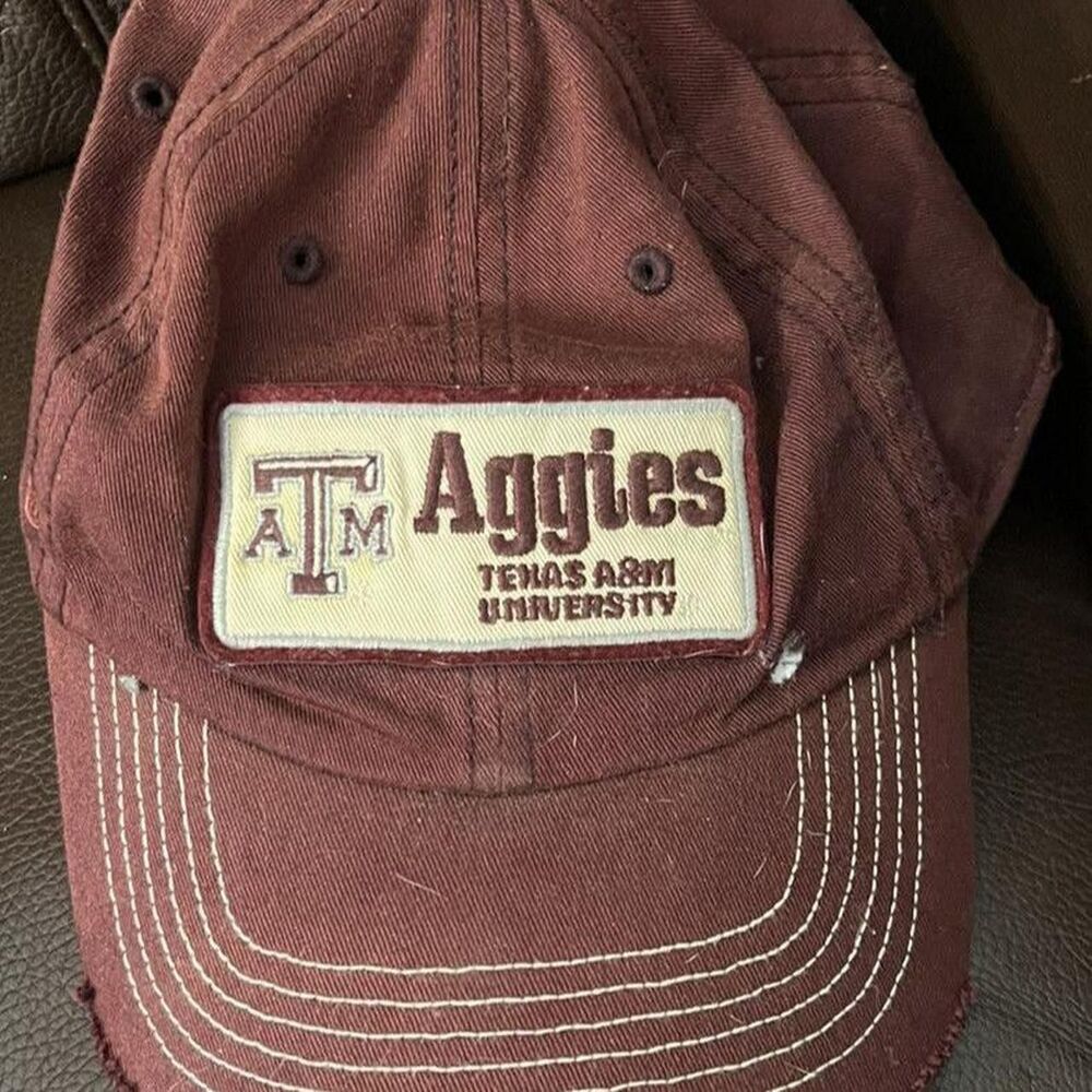 Texas A&M Aggies Maroon Baseball Cap Hat Adjustable Embroidered Patch A&M Univer